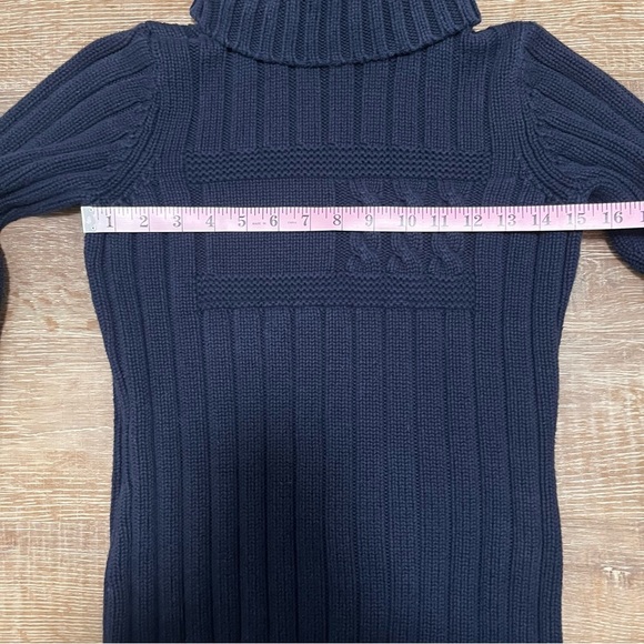 TOMMY HILFIGER Y2K 2002 Chunky Cable Knit Turtleneck Sweater Made in Japan S - Picture 9 of 9